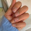 Simple French Blue Green Edge Nail Press on Nails Short