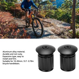 OUKENS Bicycle Bar Ends Set, One Pair of Aluminium Alloy Bicycle Bar Ends Handlebar Plug Handlebar End Plugs Caps, Handlebar End Cap Adjustable Closure Cap for 18-20 mm Bicycle Handlebars (Black)