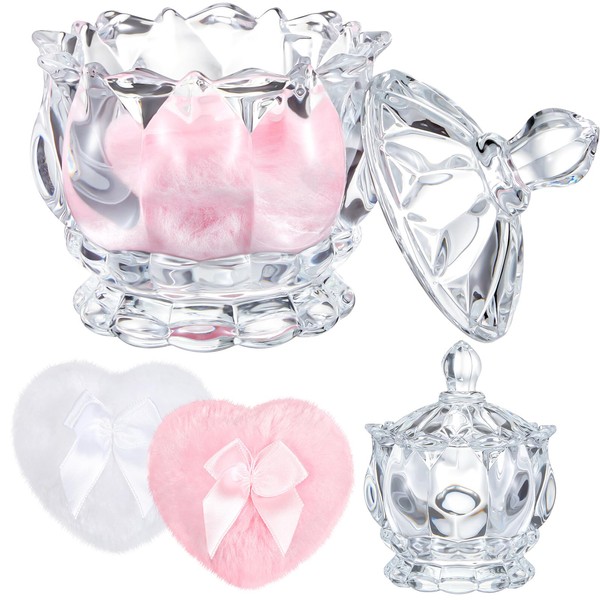 Tioncy 3 Pcs Large Body Powder Puff and Container Powder