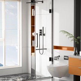 Alise Glass Shelf Brackets 2Pcs, Adjustable Shower Glass Clamps, Heavy Duty Clamp Holder, SUS304 Stainless Steel Brackets for 8-12mm Shelves, Matte Black