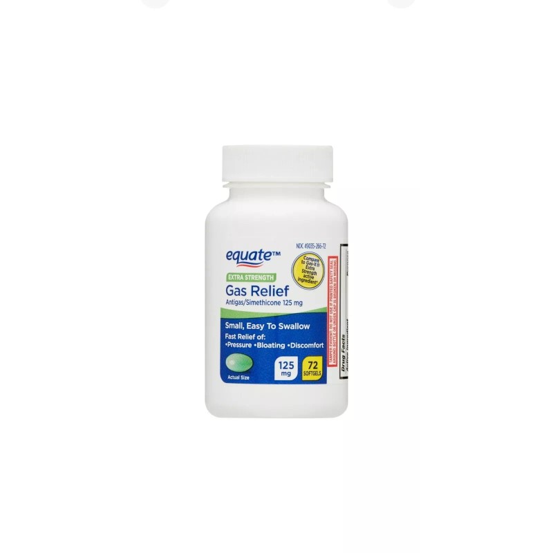 Equate Gas Relief, Simethicone 125 Mg, Extra Strength Softgels 72