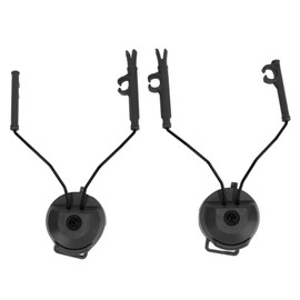 2PCS Headset Helmet Adapter Nylon Helmet Arc Rail Suspension Headset Support Headphones Bracket for Outdoor Shooting Black
