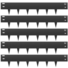 SSOAAW Steel Landscape Edging, 5 Packs 39 x 3.8 in Rust-Resistant Metal Landscape Edging, Bendable Garden Edging Border, Easy-to-Install, Flower Bed Yard Pathway Divider Black
