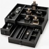 2-Drawer Cologne Organizer for Men, Fully Assembled, Solid Pine, Black/Gray