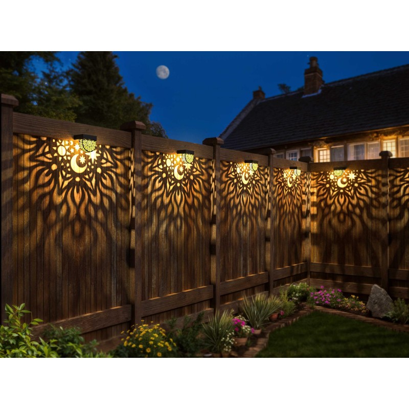 Gardsee Solar Fence Lights 6 Pack Solar Deck Lights Waterproof