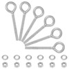 6 Pieces Closed Eye Bolts with Long Handles – Heavy-Duty