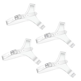 KALIONE 2 Pairs Detachable Shoe Straps for Heels, Replacement Ankle Straps for Heels, Elastic Transparent High Heels for Women, Clear Anti Loose Shoelace with Adjustable Buck for Holding High Heels