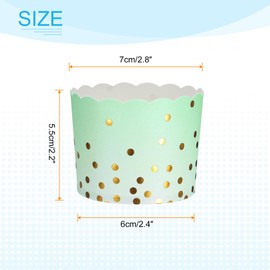 HARFINGTON 50Pcs Colorful Paper Baking Cups 6oz Cupcake Wrappers Scalloped Muffins Liners Disposable Greaseproof Containers for Birthday Party, Gradient Green