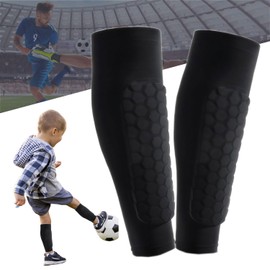 Tapis Design-Shin Pads Football, 1 Pair Shin Pad Sleeves Impact Protection, Ski Shin Protector with Honeycomb Pads, Shin Guard Sleeves for Men, Women & Kids (Black, XL)