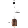 Newrays Antique Wood Wine Barrel Pendant Lamp Hanging Rustic Unique