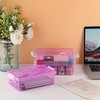 BTSKY 3 Layers Cute Dolphin Clear Plastic Pencil Box- Multipurpose