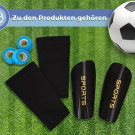 Children's Football Shin Pads with Optimised Pocket and Bandages, Shin Pads for Boys and Girls, Provides Strong Cushioning and Protection (S)