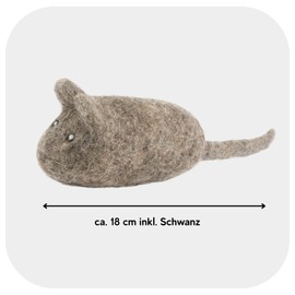 Fellefant Filzspielzeug für Katzen – Handgefertigte Filzmäuse „Finn & Lilli“ im 2er Set – 100% natürliche Wolle – Robust & langlebig – Ideal für Jagdspiel & Beschäftigung – Katzenspielzeug