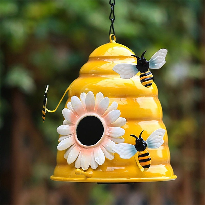 Beehive Bird Houses Outside Iron Hanging Birdhouses Garden Bird Nest