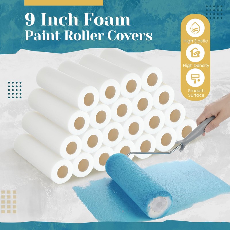 Nuenen 18 Pcs 9 Inch Foam Paint Roller, High Density