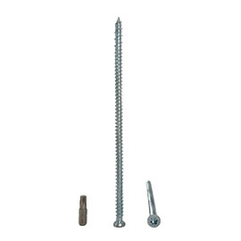 (Pack of 20) Galvanised Steel 7.5 x 182 mm Concrete Frame Screws Wood Screws Torx Head Masonry Screw Flat Head (20, 7.5 x 182 mm)