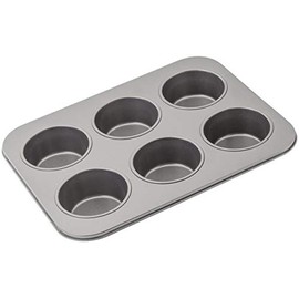 Judge Bakeware JB59 Non-Stick Cupcake/Muffin Baking Tin Tray with 6 Large Cups, 9 x 3.5cm, Dishwasher Safe, 5 Year Guarantee