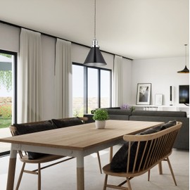 Relaxdays Industrial 10039576_46 Pendant Light 130 x 18.5 cm Metal Pendant Light E27 Socket Dining Room Lamp Black/Silver