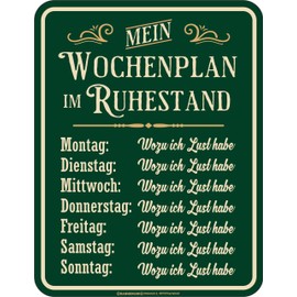 Decorative Tin Sign for Retirement: My Weekly Plan