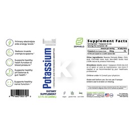 Liquid Ionic Potassium Citrate Supplement | Potassium Electrolyte | Support Healthy Heart | Healthy Gut pH Balance | Support Muscle Health | 8oz, 48 Day Supply