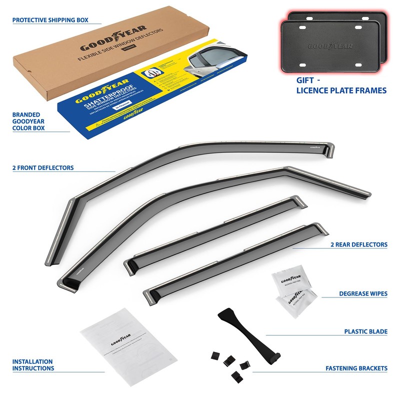 Goodyear Shatterproof in-Channel Window Deflectors for Ford Expedition 2007-2017, Rain