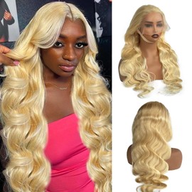 Licoville 613 Body Wave Wig 26 Inch 180% Density 613 HD Lace Frontal Wig Human Hair 13x6 Blonde Wigs Pre Plucked Wear and Go 613 Human Hair Wig for Women