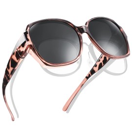 TINHAO Polarized Fit Over Glasses Sunglasses For Women Men, Trendy Square Sunglasses Over Glasses UV Protection(Amber leopard,black)