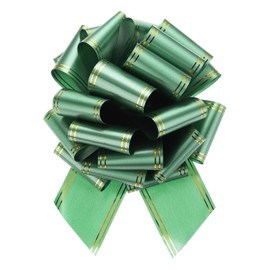 sourcing map 12 Inch Giant Large Pull Bow Big Metallic Car Bows Ribbon with Gold Edge for Wedding Presents Gift Wrapping Christmas, Dark Green