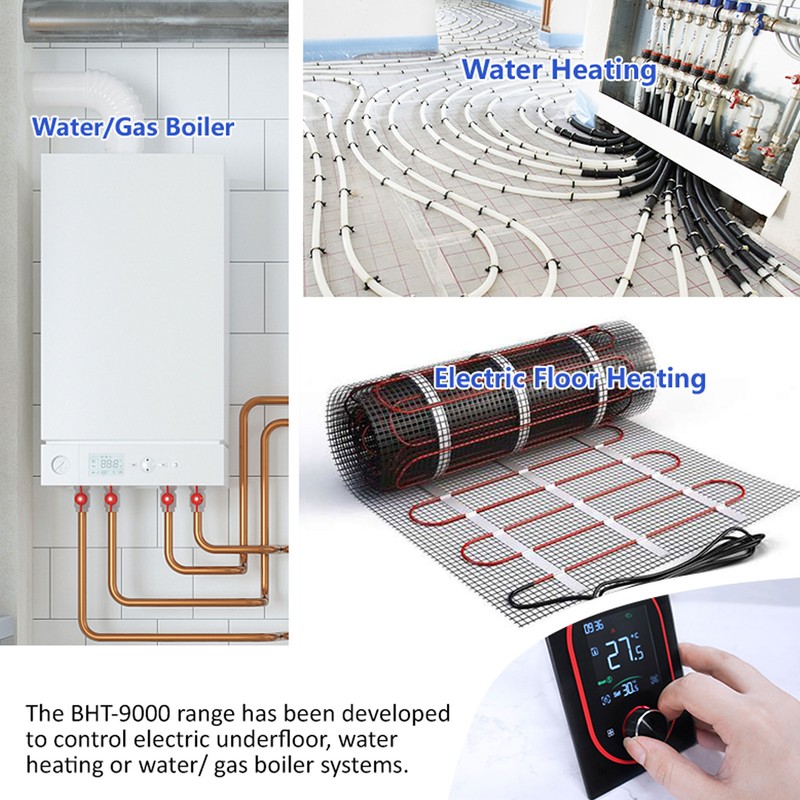 Smart Color Thermostat LCD Programmable Knob Control Touchscreen Water Heating