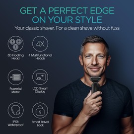 VOYOR Electric Razor for Men Cordless Shavers for Shaving with face sideburn Nose Ear Hair ​Rechargeable Wet Dry Waterproof TX410 New (New Version-Grey)