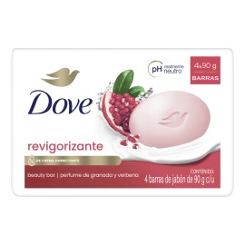 Dove Jabón Barra Revigorizante Granada Verbena 4x90g