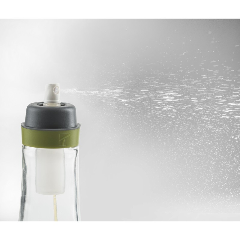 Trudeau Glass Oil Spray Bottle 10 oz | Plug-Free Filter,