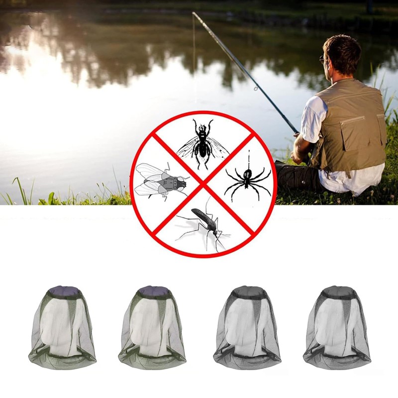 Zodaqian 4 Pack Mosquito Net Head Cover, Lightweight Fly Nets