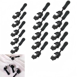 FeBohao 15pcs Removable Universal Zipper Repairer Zipper Pull Replacements Quick Install for Sewing Clothes Jacket Backpacks Shoes Boots