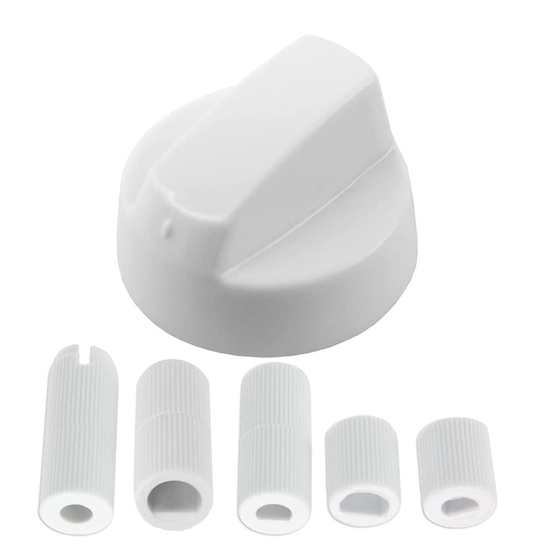Cooker Oven Hob White Control Knob + 5 Adaptors For