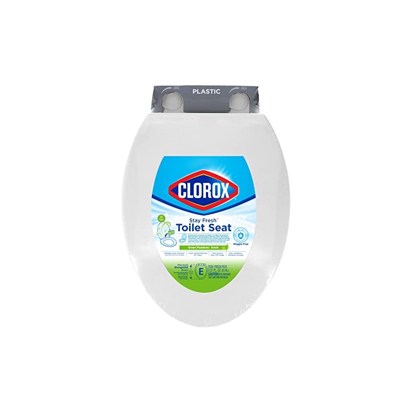 Clorox Elongated Scented Plastic Toilet Seat with Easy-Off Hinges