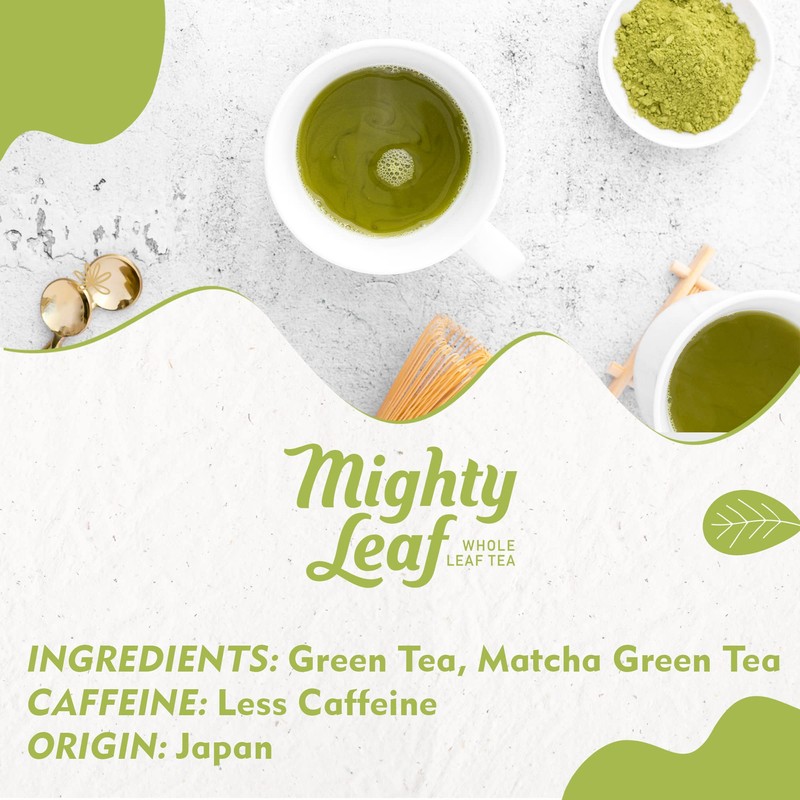 MIGHTY LEAF Organic Matcha Green Tea, 1.5 OZ ea, 3