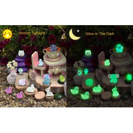 Sparklefab 100 Pcs Luminous Mini Resin Animals Tiny Resin Animals Bulk, Glow in The Dark...