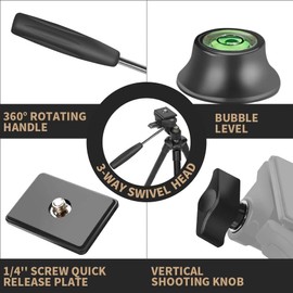 Fotopro FY 583 Handy Stativ mit Tragetasche Drahtlose Fernbedienung Telefonhalterung 360 Grad Drehung Leichte Tragbare Reisestativ für Kamera Phone Klein Kamera 115 cm Schwarz