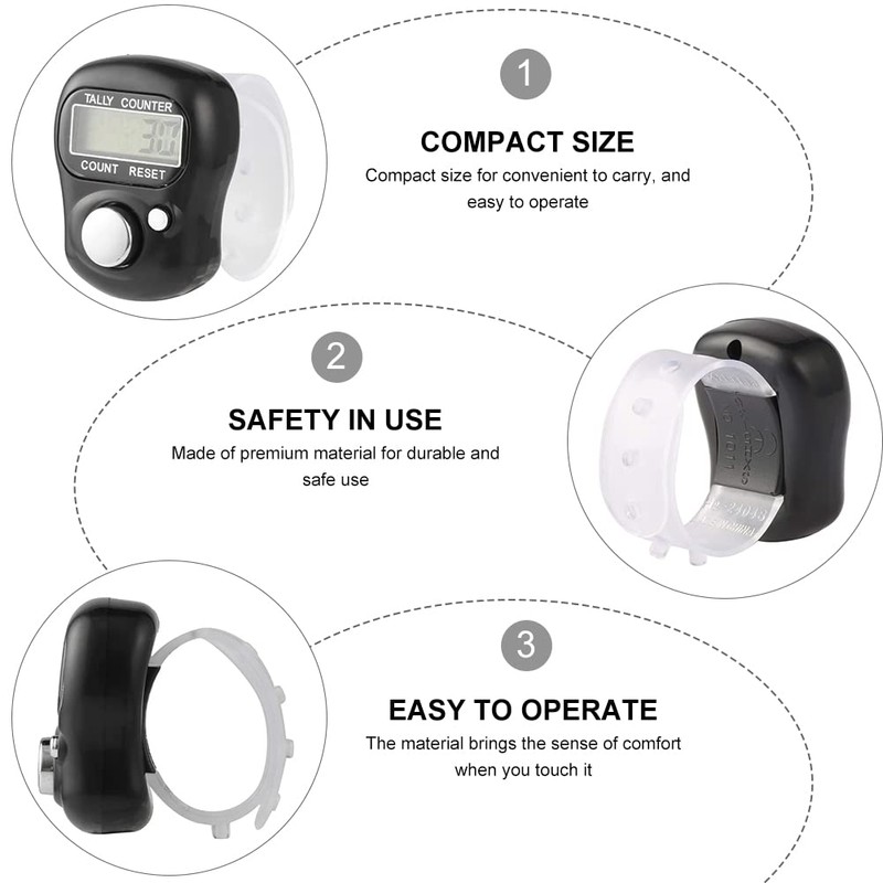 BAOSROY Round Counter, Row Counter, Hand Counter, Digital Hand Counter,