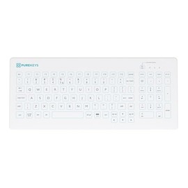 PUREKEYS Medical Keyboard Compact USB-Cabled White for Hospital, Dentist, Cleanroom, Laboratory and Industrial. Easy to Clean Hygienic Flat and Flexible Silicone