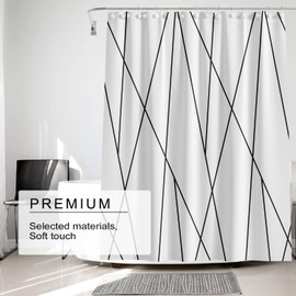 TIKABC Shower Curtain Liner, 4G PEVA Shower Liner, Plastic Waterproof Shower Curtains, 72x72 inch with Grommet Holes 3 Magnetic Weights