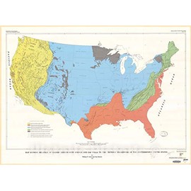 Historic Pictoric Map : Map Showing Relation of Carbon Dioxide-Rich Springs and Gas Wells to The Tectonic Framework of The conterminous United States, 1982 Cartography Wall Art : 24in x 18in