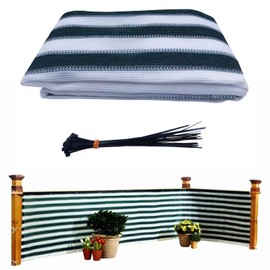 51buyoutgo Dark Green Balcony Privacy Screen, 400 x 90 cm, Balcony Privacy Screen & Protective Walls, Flats Railing Privacy Screen for Patio, Deck, Fence