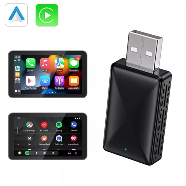 2 IN 1 Android Auto Wireless Adapter Wireless CarPlay Adapter