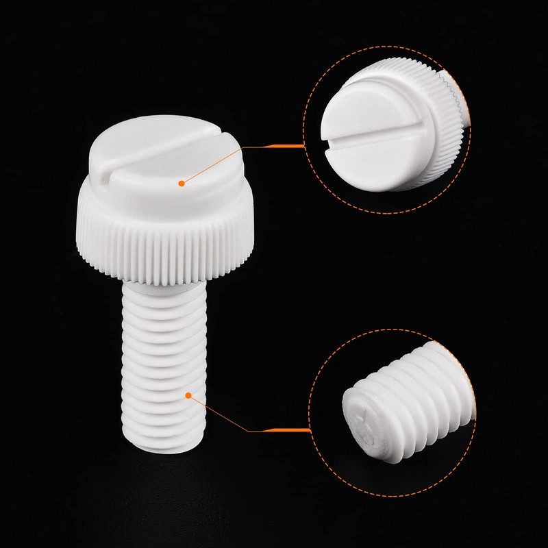 sourcing map M8 x 20mm Plastic Machine Screws PP Slotted