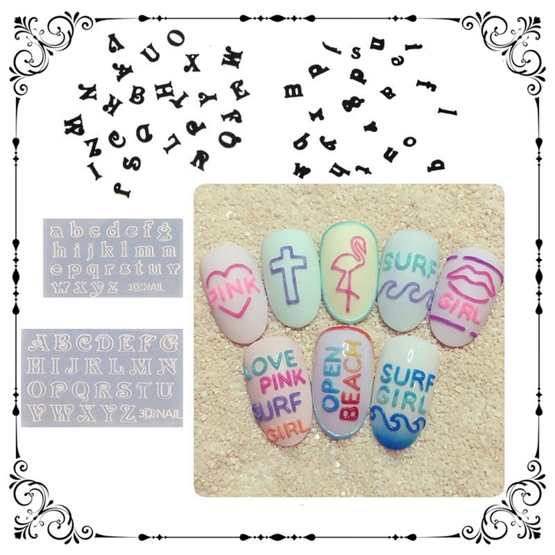 3D Letters and Numbers Nail Art Mold Silicone Combination Decorative