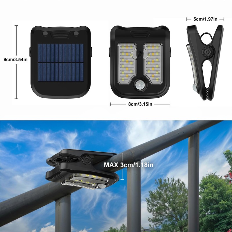 Tryme Small Solar Lights for Chain Link Fence Outdoor Motion