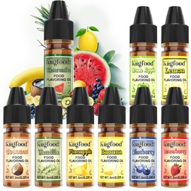 Food Flavoring Oil - 9 Flavors Liquid Lip Gloss Flavoring Oil, Concentrated Candy Flavors for Lip Balm, Cooking, Baking, Drinks, Soap and Slime Making - 0.25 Fl Oz (6ml) Bottles