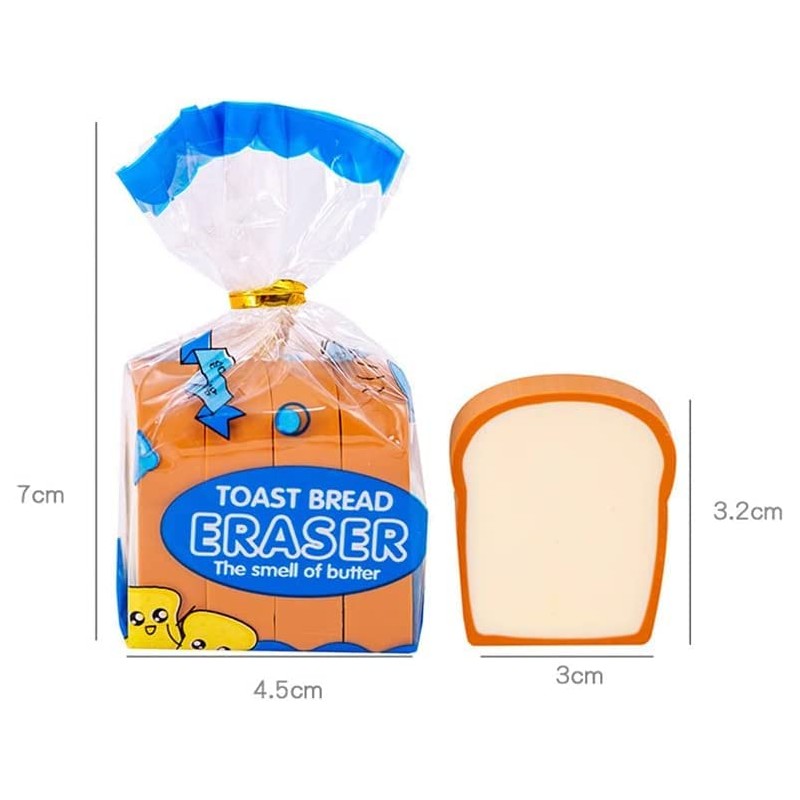 Toast Bread Eraser Stationery Bread Shape Pencil Eraser Sketching Tools